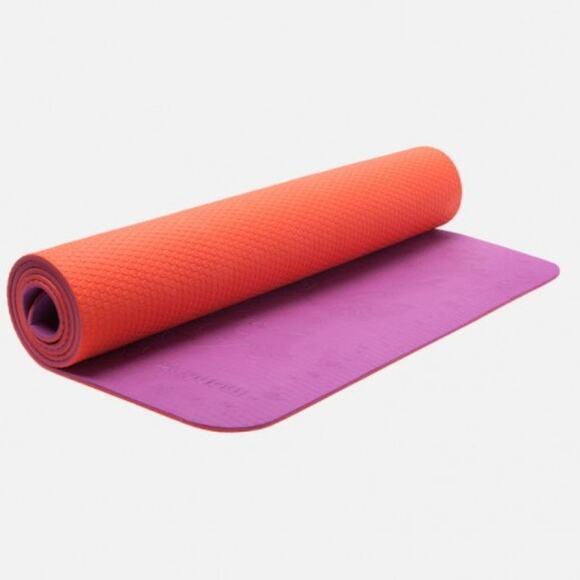 Manduka LiveOn Kids Yoga Mat Reversible Orange Purple Kindred + Carry Strap - Picture 13 of 13